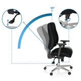 Justeringsmuligheder for Professionel kontorstol ZENIT COMFORT med 90 graders ryglæn fra hjh OFFICE