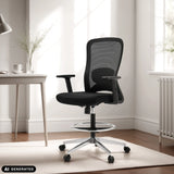 Sort Top Work 44 arbejdsstol med netryglæn og fodring fra hjh OFFICE (AI-genereret billede)