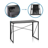 Klapmekanisme og sammenklappet visning af Klapskrivebord EASY UP MULTI fra hjh OFFICE