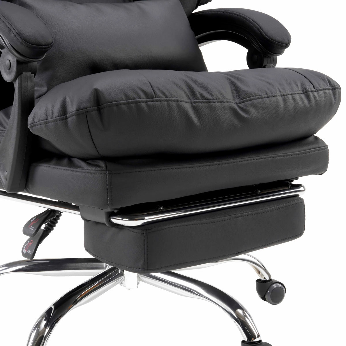 Udvidelig fodstøtte til Relax Legoro Home Office chefstol i sort med forkromet stel fra MyBuero