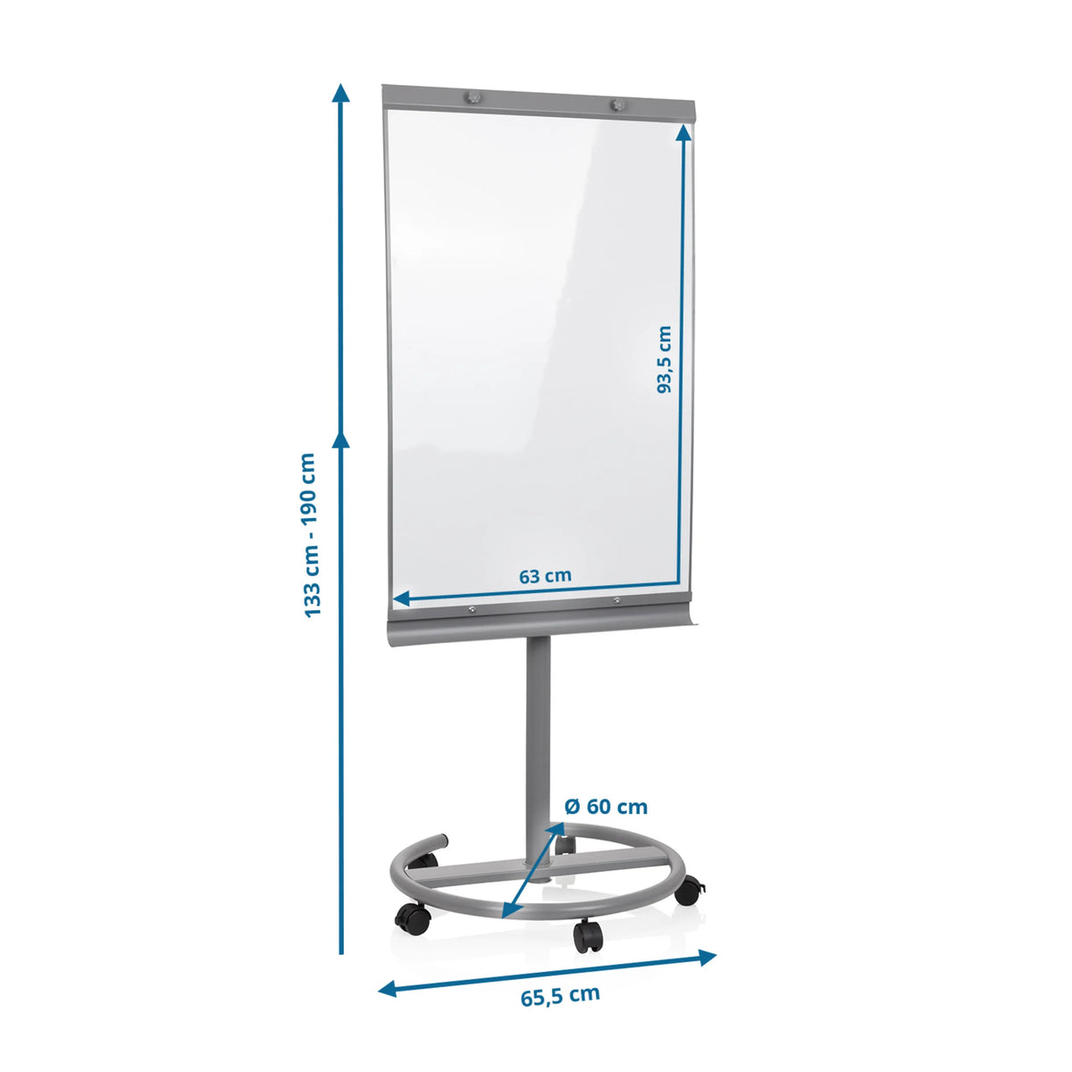 Måltegning af Tavle MULTIBOARD med en højde på 133 til 190 cm fra hjh OFFICE