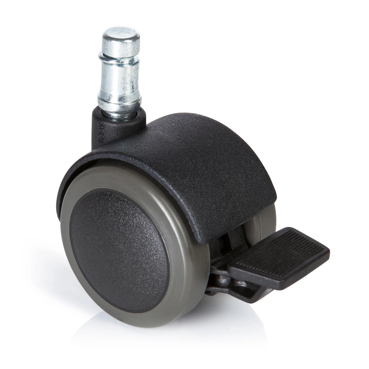 Sort Stolehjul 5x ROLO STOP 11mm/50mm til hårde gulve med parkeringsbremse fra hjh OFFICE – 360-graders visning (forfra 0°)