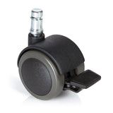 Sort Stolehjul 5x ROLO STOP 11mm/50mm til hårde gulve med parkeringsbremse fra hjh OFFICE – 360-graders visning (forfra 0°)