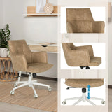 Beige Home Office kontorstol SOLAO LIFE W med højdejusterbart sæde og hvidt fodkryds fra hjh LIVING