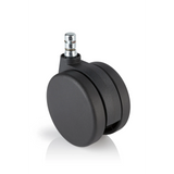 Sorte Stolehjul 5x ROLO No-Noise 11mm/75mm til tæppegulve med metalstift fra hjh OFFICE – 360-graders visning (forfra 0°)