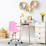 Snurrestol til børn FANCY II i pink med forkromet stjernefod og hjul fra hjh OFFICE