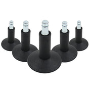 Fünf schwarze Stuhlgleiter 5 x STAND Nr. 12 mit metallischem Gewindestift für alle Böden von hjh OFFICE