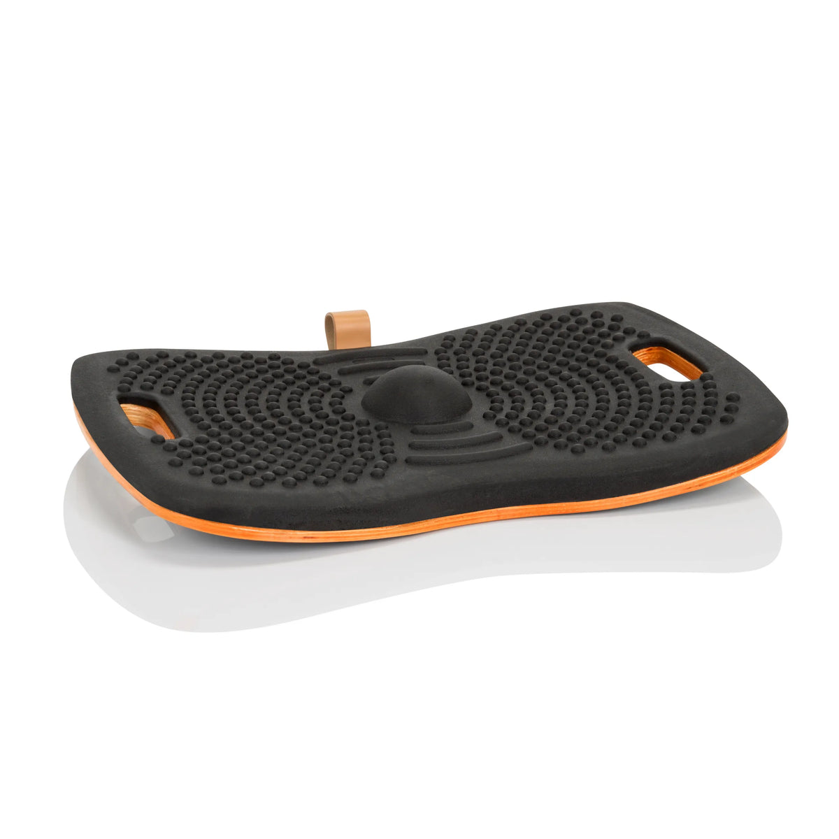 Sort Balancebræt ACTIV med noppestruktur og orange kerne fra hjh OFFICE – 360-graders visning (sideprofil 72°)