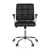 Sort Home Office kontorstol ERNESTO med quiltet polstring og femhjulet fodkryds fra hjh OFFICE – 360-graders visning (forfra 0°)