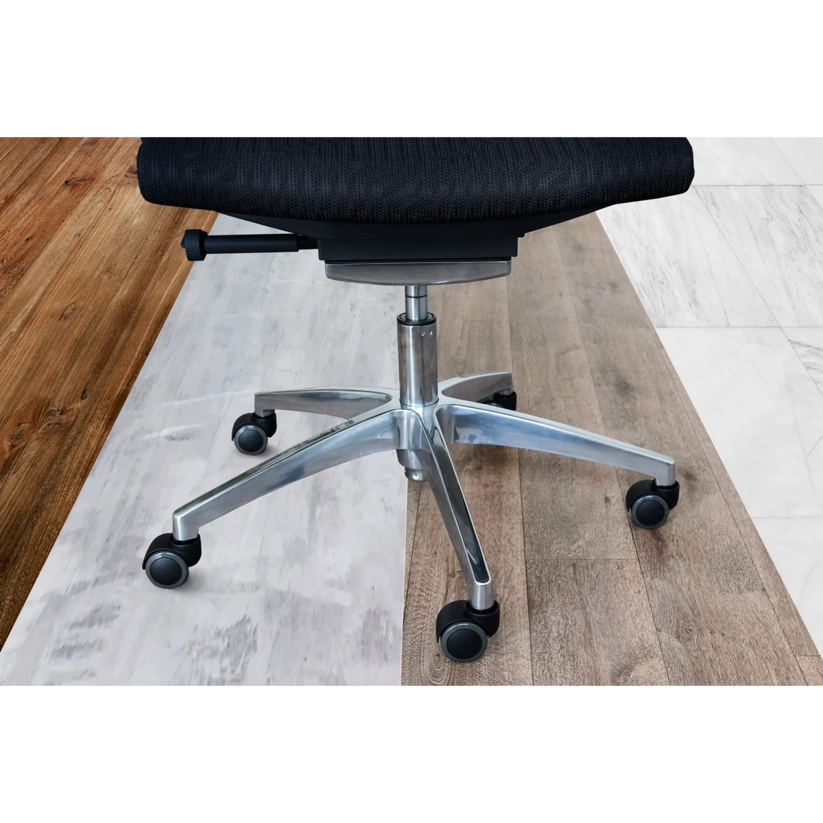 Femstjernet fodkryds med sorte stolehjul 5x ROLO 11mm/50mm til hårde gulve fra hjh OFFICE