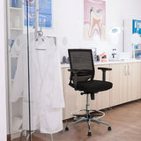 Sort Diskstol TOP WORK 77 med mesh-ryglæn og fodring fra hjh OFFICE