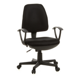 Sort Home Office kontorstol CITY 10 med netryg, armlæn og femstjernet fodkryds med hjul fra hjh OFFICE – 360-graders visning (forfra 20°)