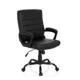 Sort Home Office chefstol ERGOSMOOTH BIG med quiltet polstring og femhjulet fodkryds fra hjh OFFICE – 360-graders visning (skråt forfra 40°)