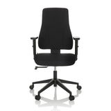 Sort Professionel kontorstol MATHES med armlæn og femhjulet fodkryds fra hjh OFFICE – 360-graders visning (forfra 0°)