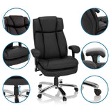 drejestol BUILDER XXL I i sort kunstlæder med justerbare armlæn fra hjh OFFICE