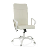 Beige Home Office kontorstol STRYKA W med armlæn og femhjulet fodkryds fra hjh OFFICE – 360-graders visning (forfra 15°)