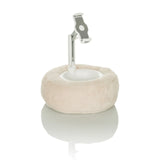 Beige holder til mobiltelefon & tablet COMFILAP II med blød ringpude fra hjh OFFICE – 360-graders visning (sideprofil 72°)