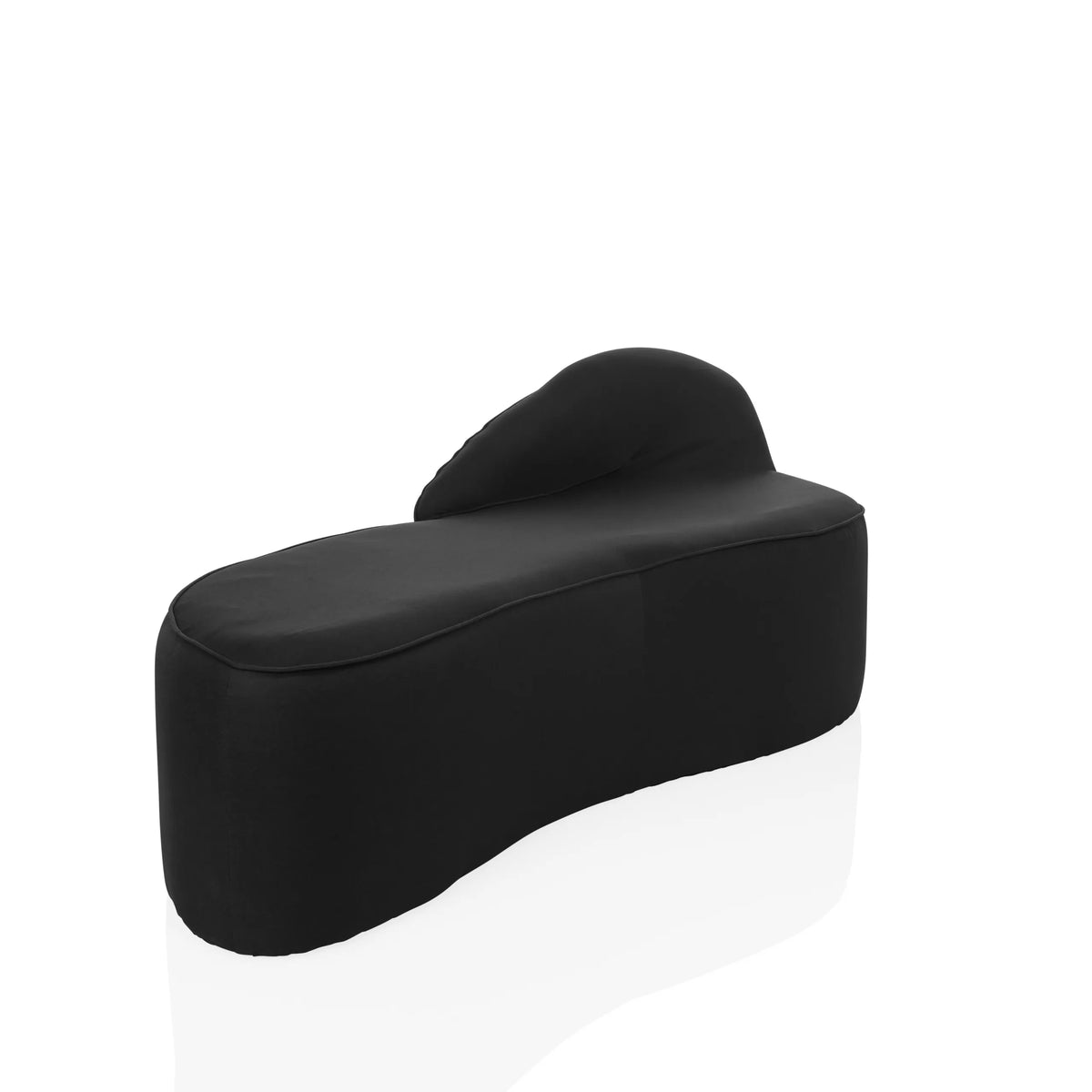 Sort loungesofa BARACOA med organisk form og integreret ryglæn fra hjh OFFICE – 360-graders visning (skråt forfra 45°)