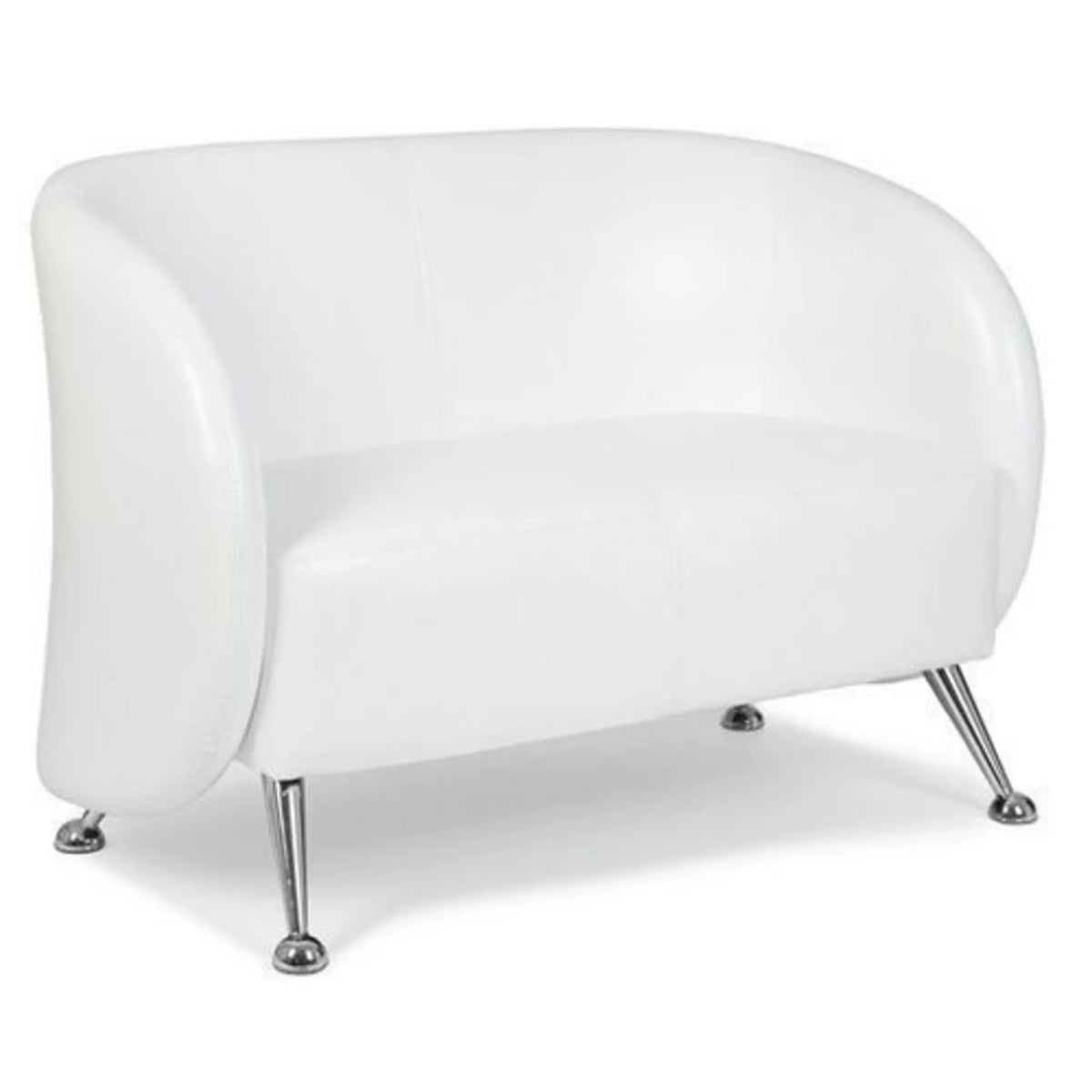 Hvid Loungesofa ST. LUCIA som to-personers sofa med forkromede ben fra hjh OFFICE