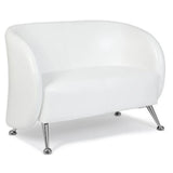 Hvid Loungesofa ST. LUCIA som to-personers sofa med forkromede ben fra hjh OFFICE