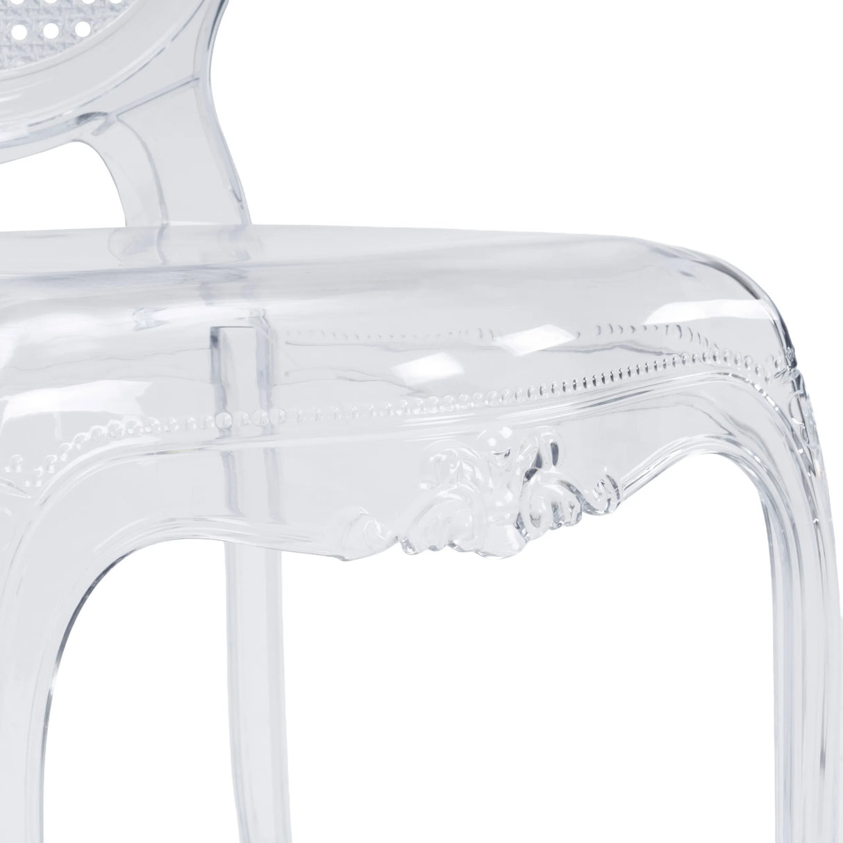 Gennemsigtig plastikramme med ornamenter fra Stol med fire ben CRISTALIO fra hjh LIVING