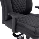 Armlæn og quiltet kunstlæderpolstring på XXL Pullmann Gen2 drejestolen i sort fra hjh OFFICE