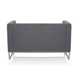 Mørkegrå Loungesofa BARBADOS som to-personers sofa med metalstel fra hjh OFFICE – 360-graders visning (skråt bagfra 240°)