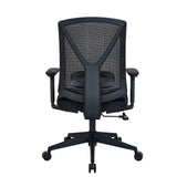 Bagside af Professionel kontorstol Mirou i sort med netryglæn fra hjh OFFICE