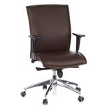 Dunkelbrauner Luxus-Chefsessel MURANO 10 mit Armlehnen und Fußkreuz mit fünf Rollen von hjh OFFICE – 360-Grad-Ansicht (Frontansicht 20°)