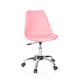 Pinker Homeoffice-Bürostuhl FANCY PRO mit Fußkreuz und fünf Rollen von hjh OFFICE – 360-Grad-Ansicht (Frontansicht 20°)