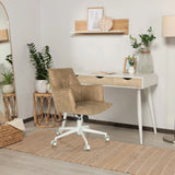 Beige Home Office kontorstol SOLAO LIFE W med hvidt fodkryds og hjul fra hjh LIVING
