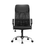 Sort Home Office chefstol PURE NET med netryg og femhjulet fodkryds fra hjh OFFICE – 360-graders visning (forfra 0°)