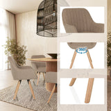 Beige polstret stol SCANDI SOFT med 360-graders drejefunktion og træben fra hjh LIVING