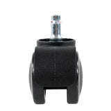 Sorte 5x ROLO ESD 10mm/50mm stolehjul til hårde gulve med sølvfarvet metalstift fra hjh OFFICE