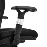 Justerbar armlæn i sort med sølvdetalje på High End kontorstolen VENUS BASE fra hjh OFFICE