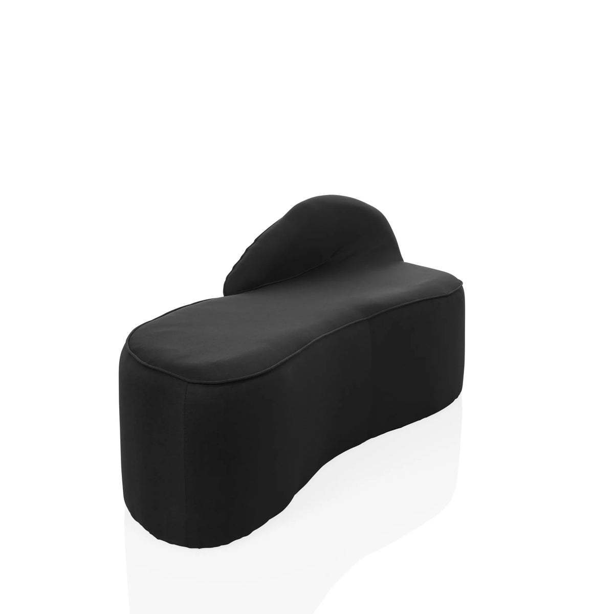 Sort loungesofa BARACOA med organisk form og integreret ryglæn fra hjh OFFICE – 360-graders visning (skråt forfra 60°)