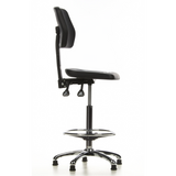 Sort diskstol TOP WORK 11 med fodring og femstjernet fodkryds fra hjh OFFICE – 360-graders visning (sideprofil 80°)