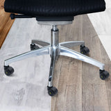 Femstjernet fodkryds med sorte stolehjul 5x ROLO ESD 10mm/50mm i poleret aluminium fra hjh OFFICE