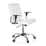 Hvid Home Office kontorstol ERNESTO med quiltet polstring og femhjulet fodkryds fra hjh OFFICE – 360-graders visning (skråt forfra 60°)