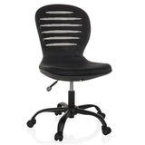 Sort Home Office kontorstol CASLA med netryg og femhjulet fodkryds fra hjh OFFICE – 360-graders visning (forfra 15°)