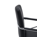 Sidevisning af armlæn og ryglæn på frisvingeren Rovento V i sort fra hjh OFFICE