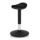 Sort ståstøtte BALANCE SIT I B med buet sæde og rund fod fra hjh OFFICE – 360-graders visning (skråt forfra 60°)