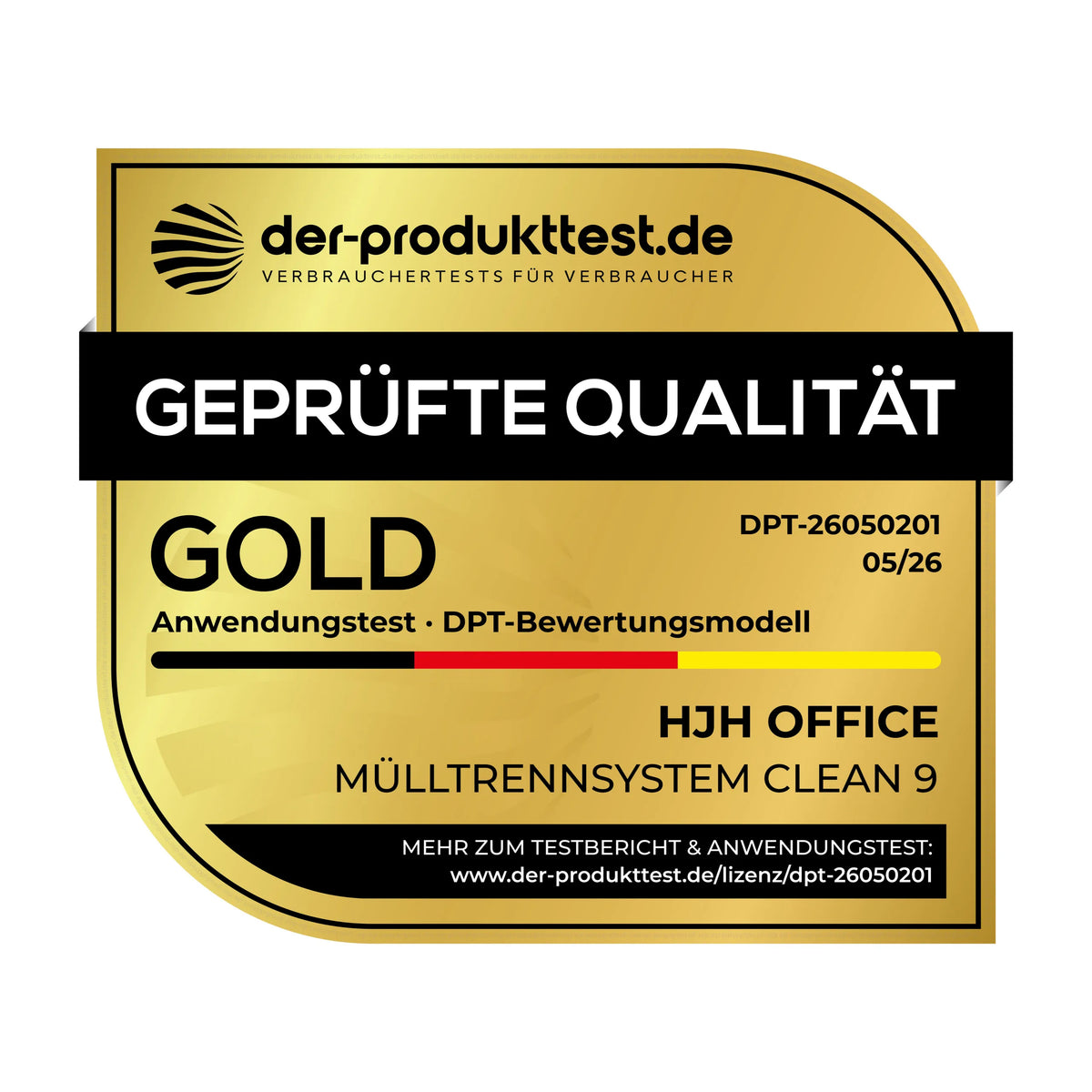 Sort Papirkurv Clean 9 med tre rum, låg i rustfrit stål og håndtag fra hjh OFFICE