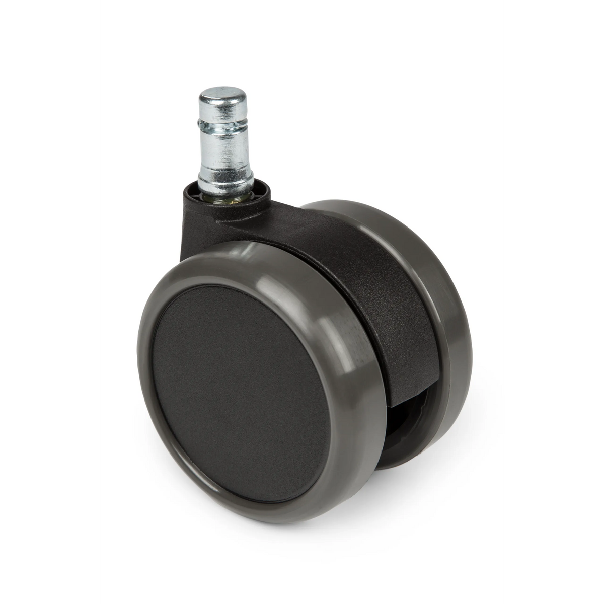 Sort Stolehjul 5x ROLO 11mm/65mm til hårde gulve med metalstift fra hjh OFFICE – 360-graders visning (forfra 0°)