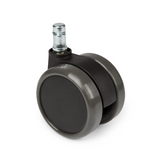 Sort Stolehjul 5x ROLO 11mm/65mm til hårde gulve med metalstift fra hjh OFFICE – 360-graders visning (forfra 0°)