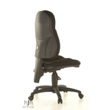 Sort Home Office kontorstol WELLPOINT 10 med stjernefod og fem hjul fra Topstar – 360-graders visning (skråt bagfra 120°)