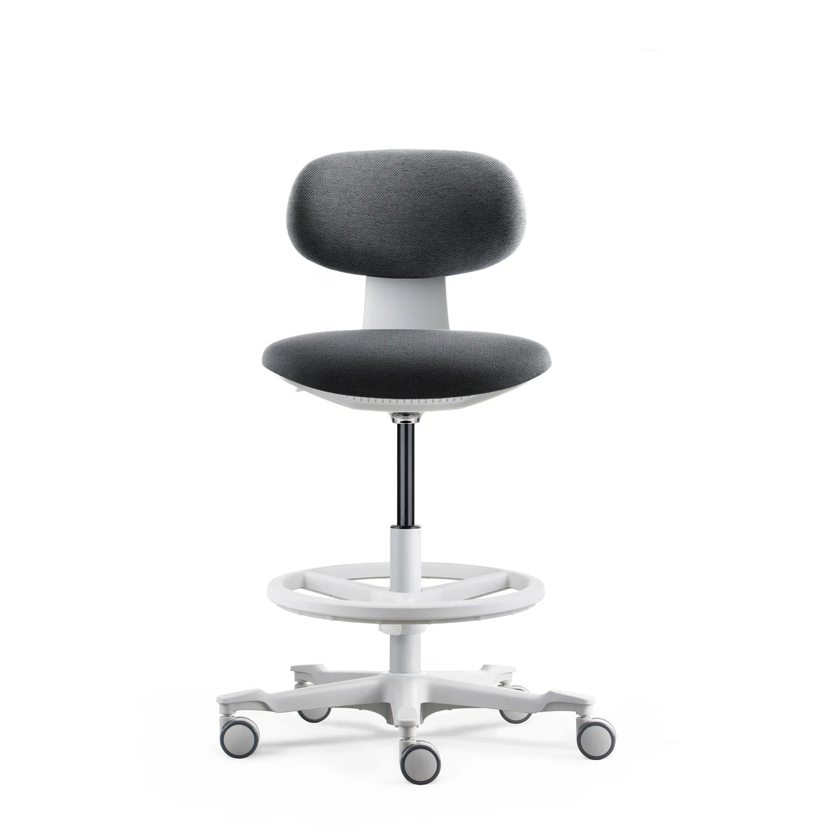 Mørkegrå Arbejdsstol WORK MF2 W med fodring og fem hjul fra hjh OFFICE
