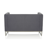 Mørkegrå Loungesofa BARBADOS som to-personers sofa med metalstel fra hjh OFFICE – 360-graders visning (skråt bagfra 240°)