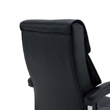 Bagsiden af ryglænet på Relax Prestio home office kontorstol i sort fra MyBuero