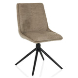 Beige polstret stol TARVISO I med sort firestjernet fod fra hjh LIVING – 360-graders visning (forfra 15°)
